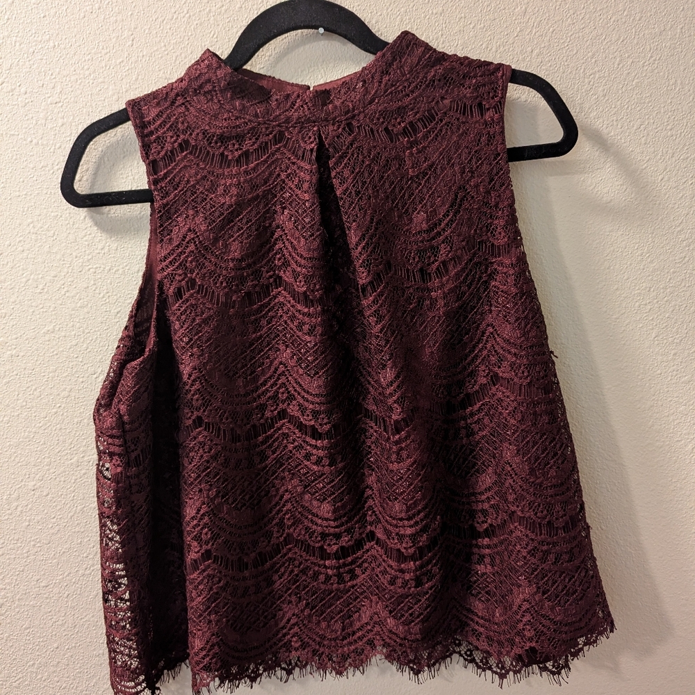 Haute Monde Wine Lace Top Size XL